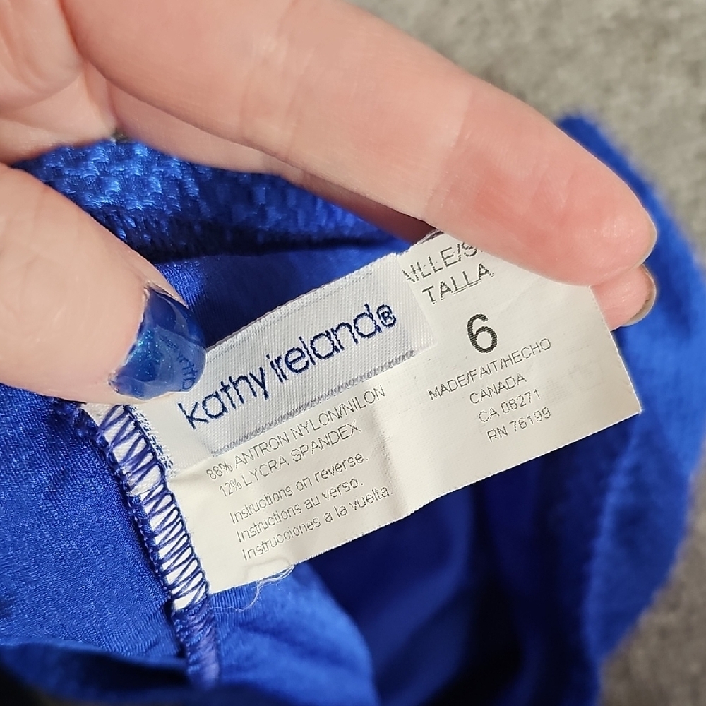 🟠D3🔹️❤️Kathy Ireland Blue Textured Women's Swim Shorts - Picture 3 of 4